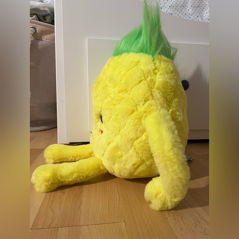 NWT 2 Scoops Kawaii Pineapple Plush Toy – Yellow Stuffed Animal - Super Soft - Picture 2 of 5